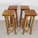 4 tabourets de bar bois vintage