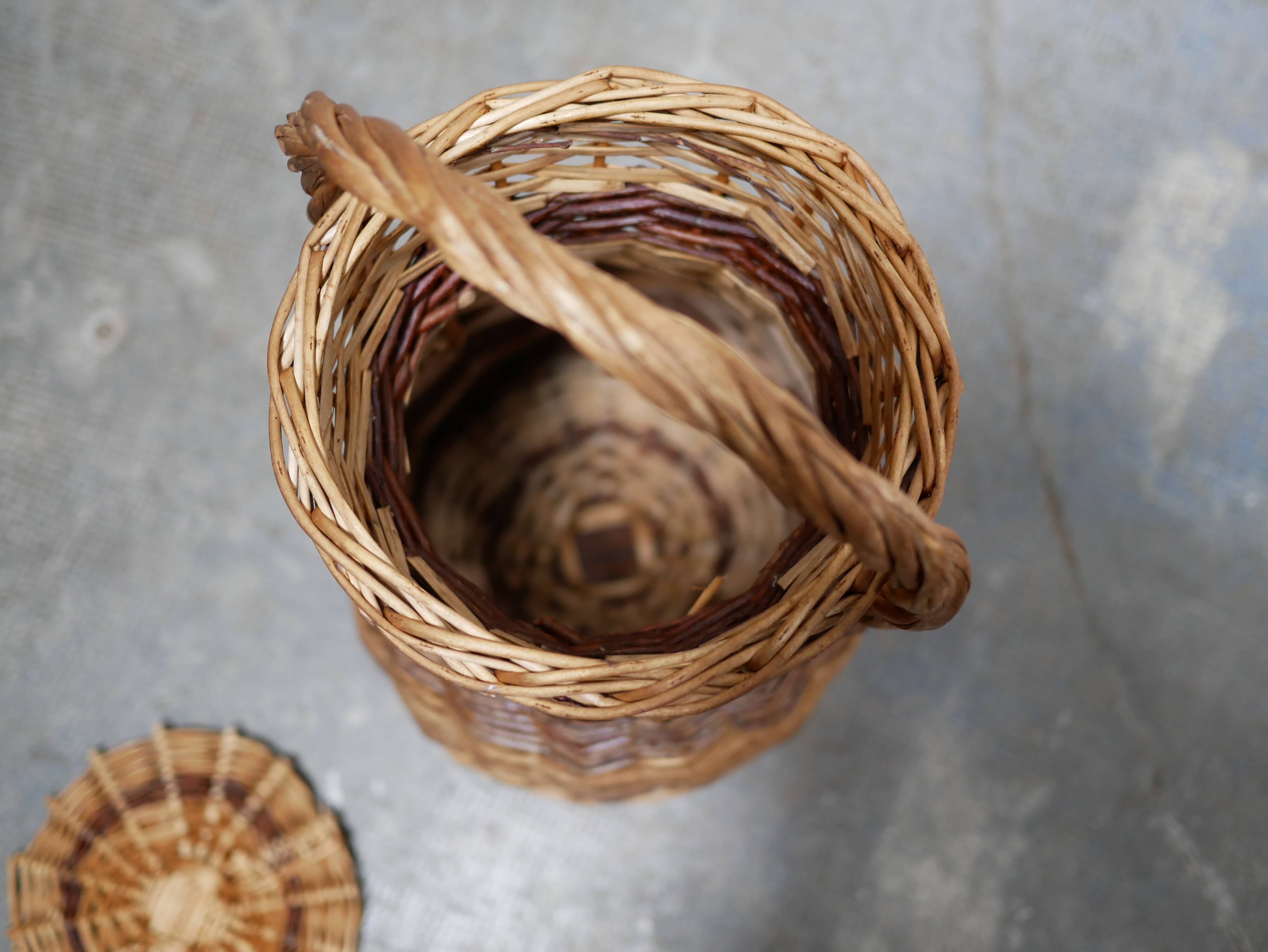 Vintage wicker and rattan basket