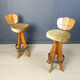 Set of 4 vintage brutalist bar stools, 1960s