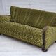 1960s, Danish 3-seater sofa, furniture velour, carved oak wood.