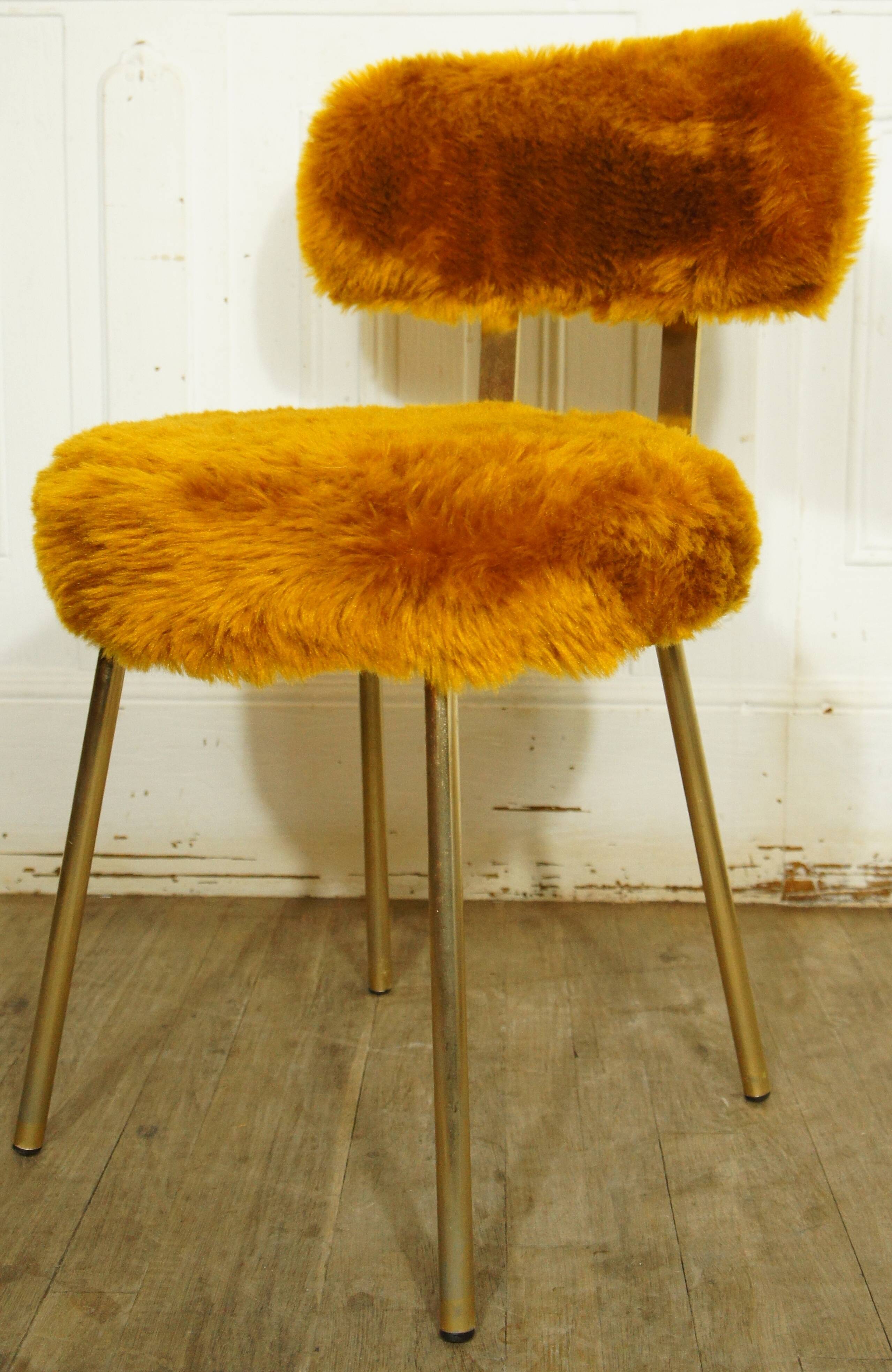Pelfran mustard & gold moumoute chair
