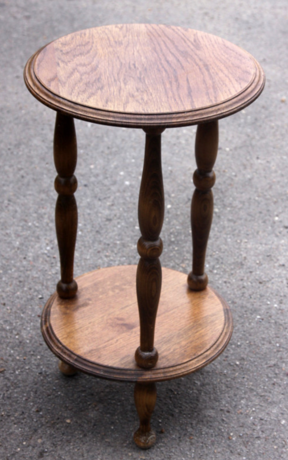 Pot holder, pedestal table, wood, vintage, 60s