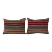 Set of 2 vintage kilim cushion covers 46x61 cm