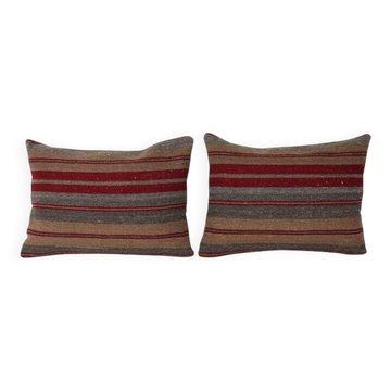 Set of 2 vintage kilim cushion covers 46x61 cm