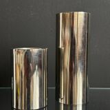 Chrome cylinder candlesticks from the 1980s