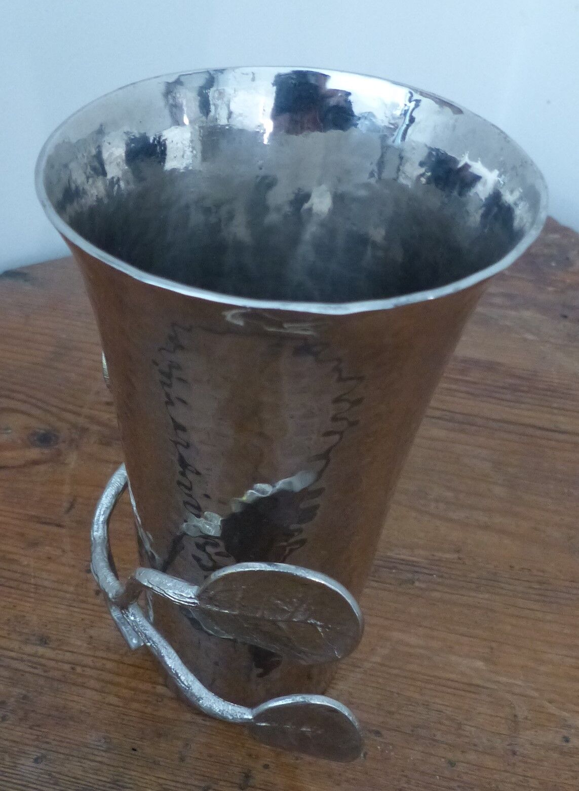 Struck metal vase