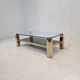 Belgo chrom coffee table 23kt gold plated, 1970's