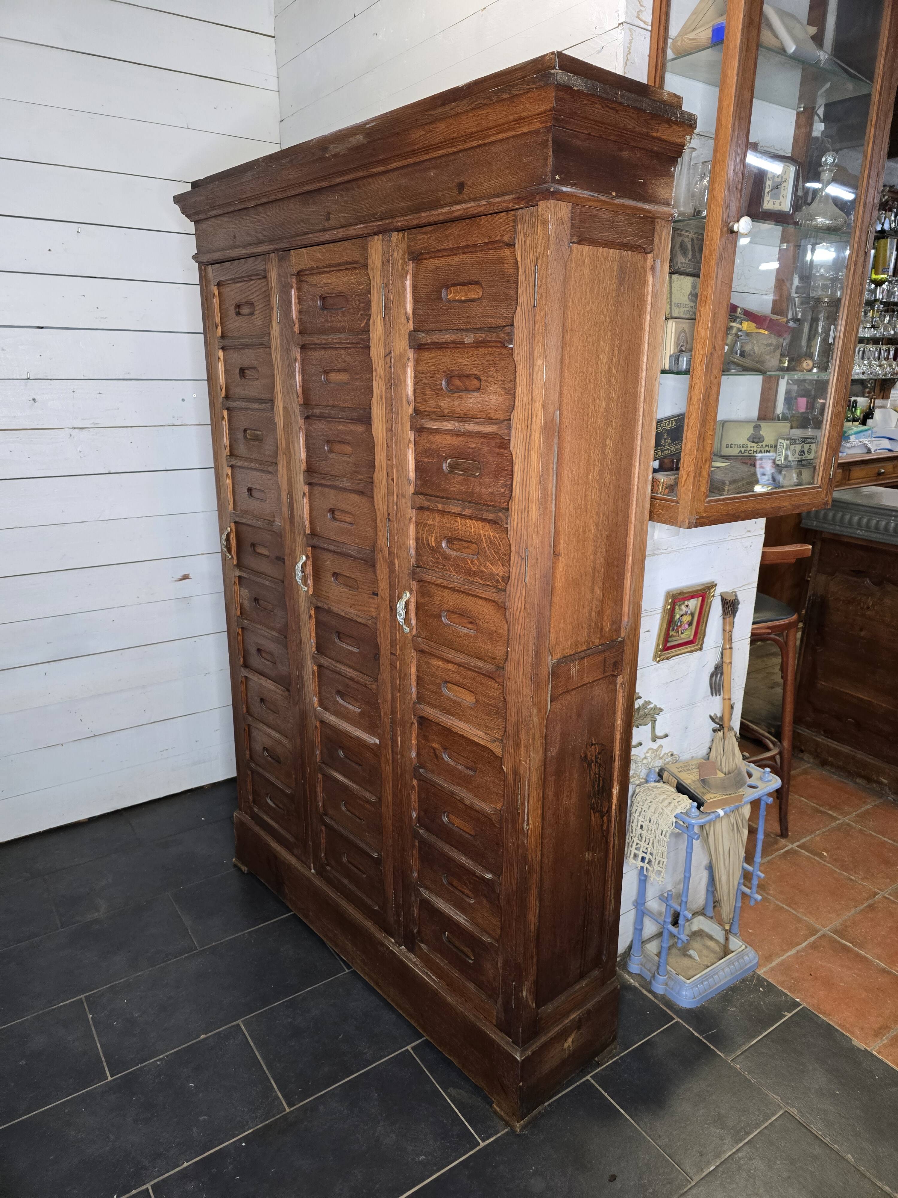 Old solid oak notary's cabinet