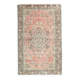 6x10 Pale Red & Brown Oriental Vintage Rug, 182x295Cm