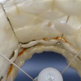 Pair of bedside lamps in stoneware and wool lampshades - Vintage around 1970