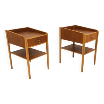 Set of 2 teak bedside tables, Sweden, 1960
