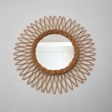 Rattan sun mirror 60s diameter 50cm