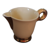 Ecru ceramic milk jug with gold decoration from Sarreguemines.