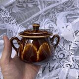 Vintage Belgian earthenware sugar bowl