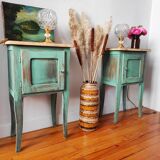 Pair of weathered bedside tables