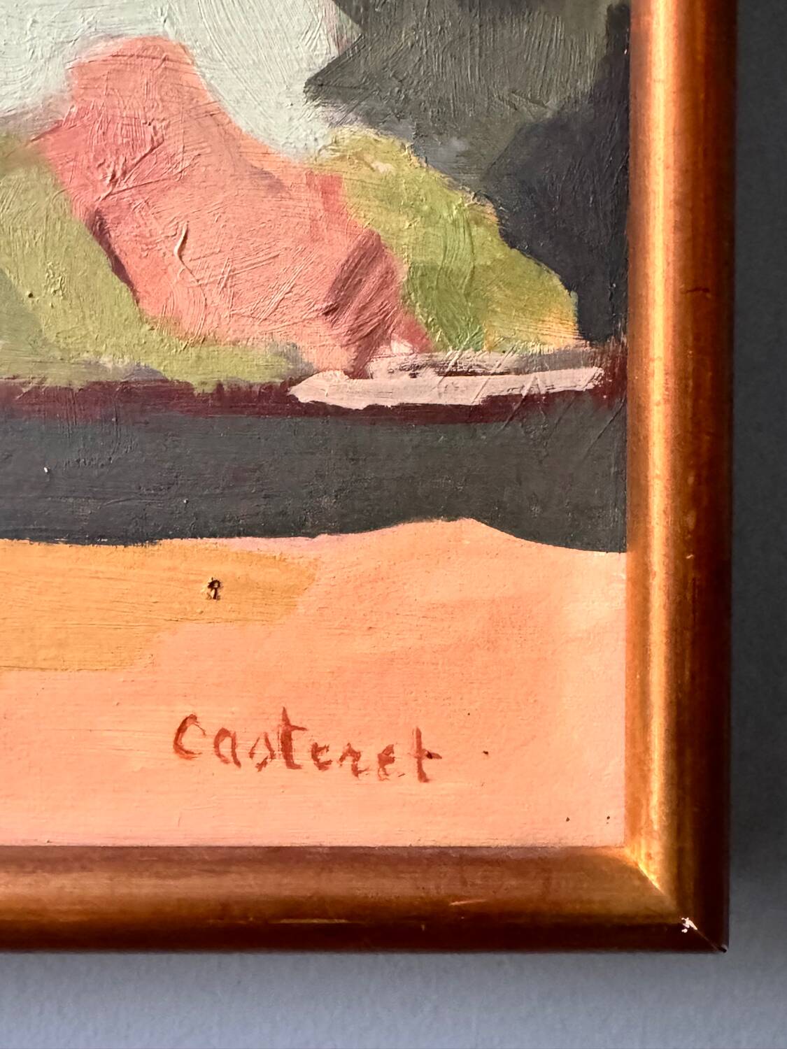 Oil on panel signed Anne Casteret