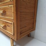 Rattan chest of drawers 60s-70s