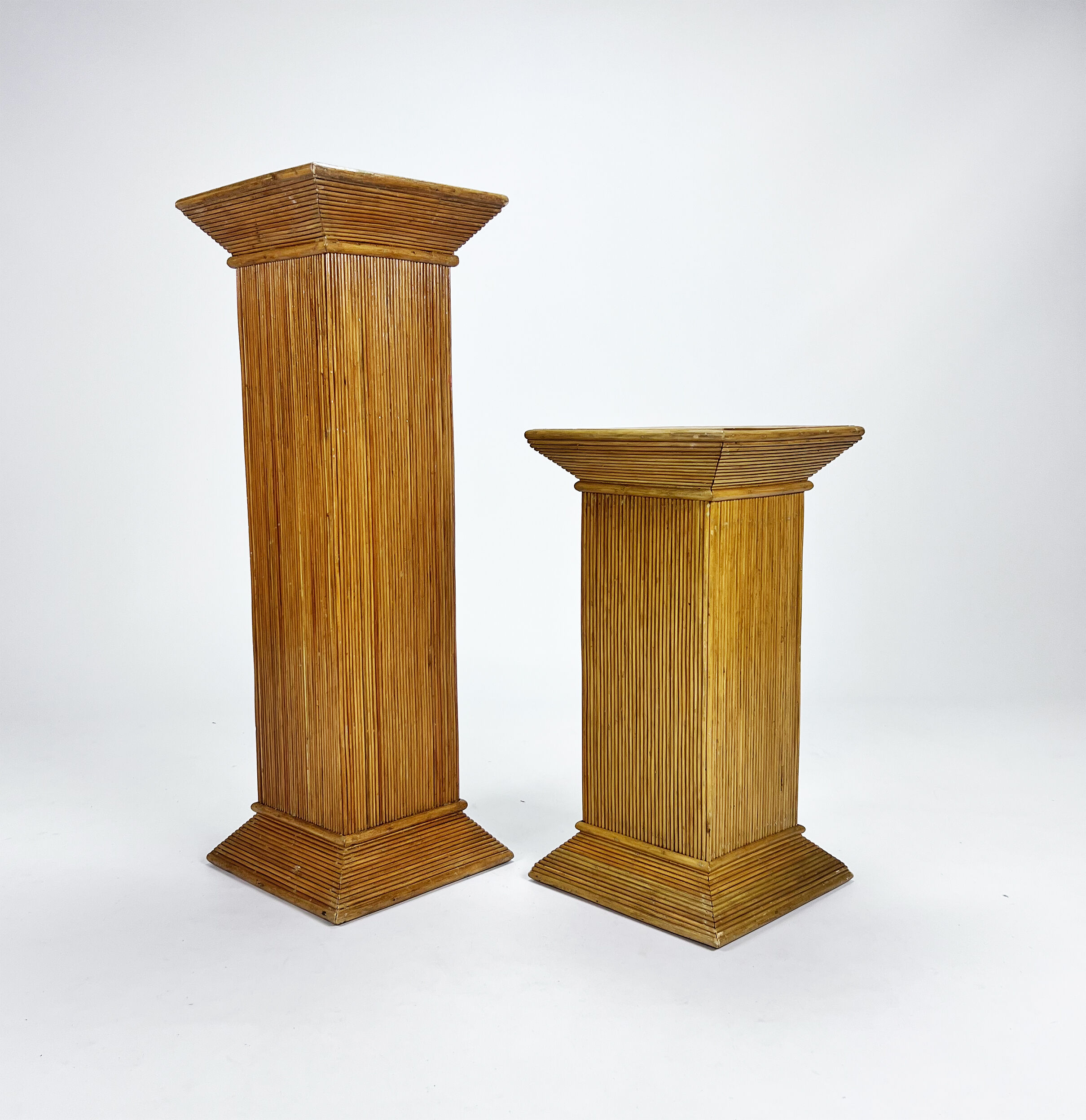 Set of 2 bohemian plant stands, 1970s