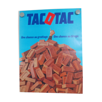 Original National Lottery poster tac o tac a chance at scraping and drawing bricks