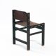 Vintage Brutalist Hide Leather and Wood with Rope Dining Chairs, Set of 2