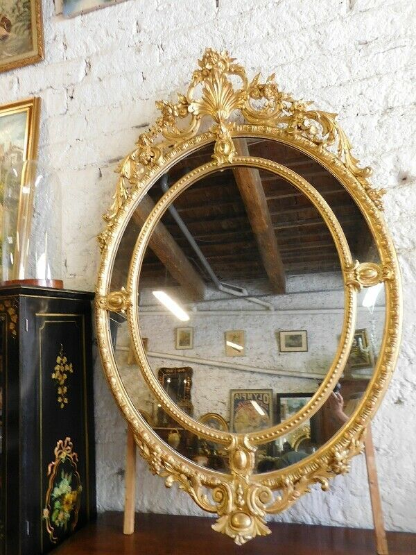 Mirror medallion dore of the 19th century 180x116cm