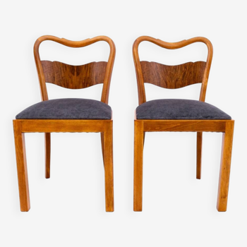 Two Art Deco chairs, Poland, 1950s. After renovation