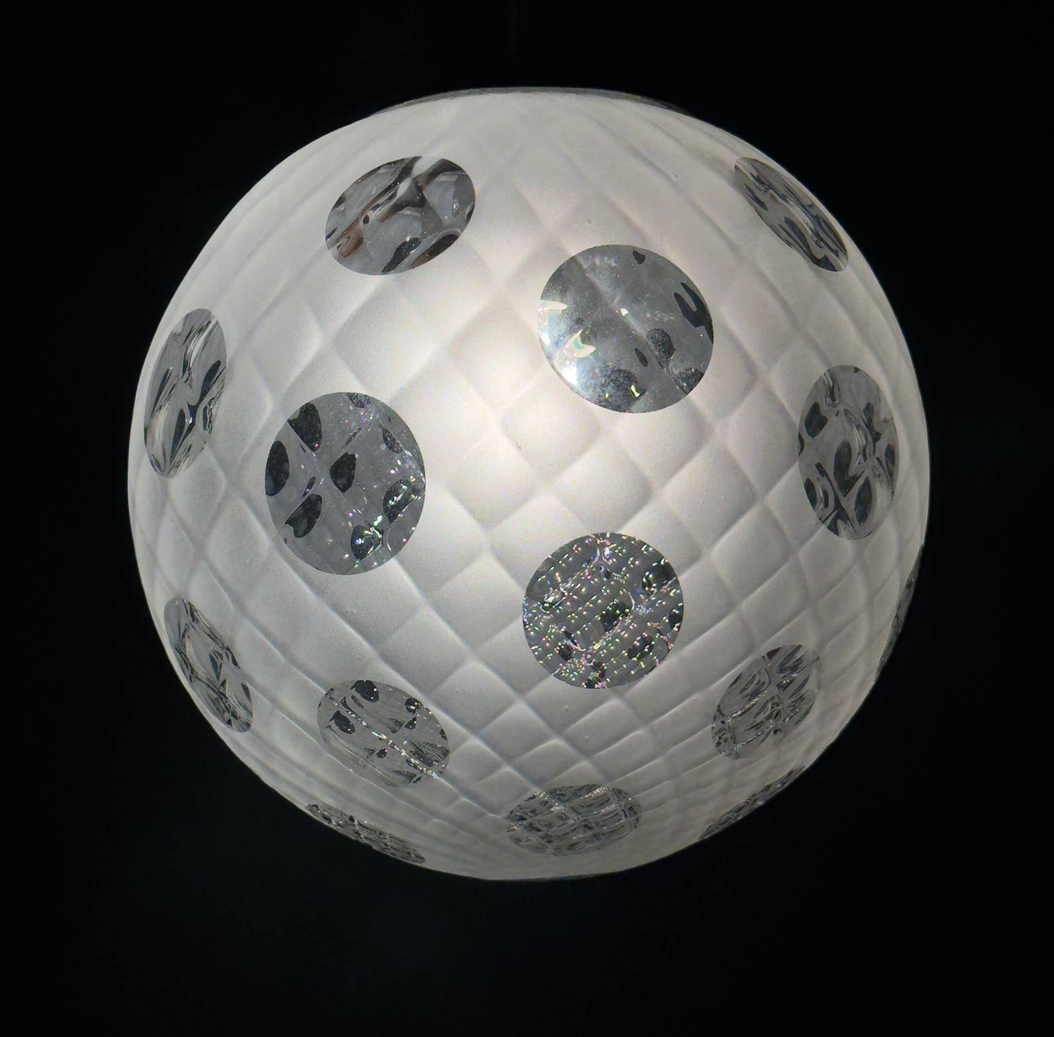 Vintage murano sphere ball pendant lamp Italy 1950s