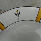 Six flat plates made of earthenware