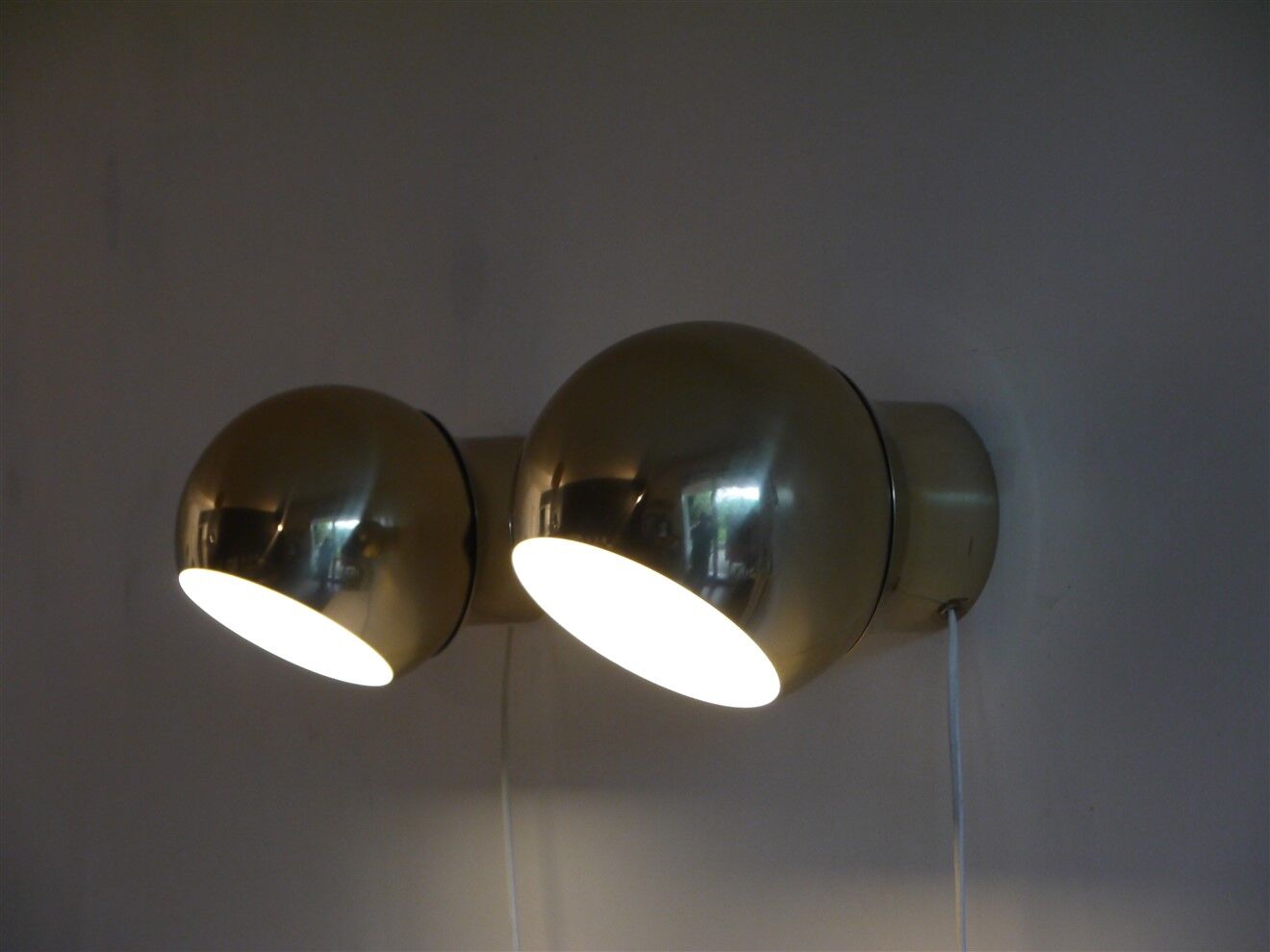 Pair of vintage Scandinavian brass sconces 1970