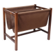 Newspaper/magazine holder - rosewood and brown canvas - Danish design - 1960s