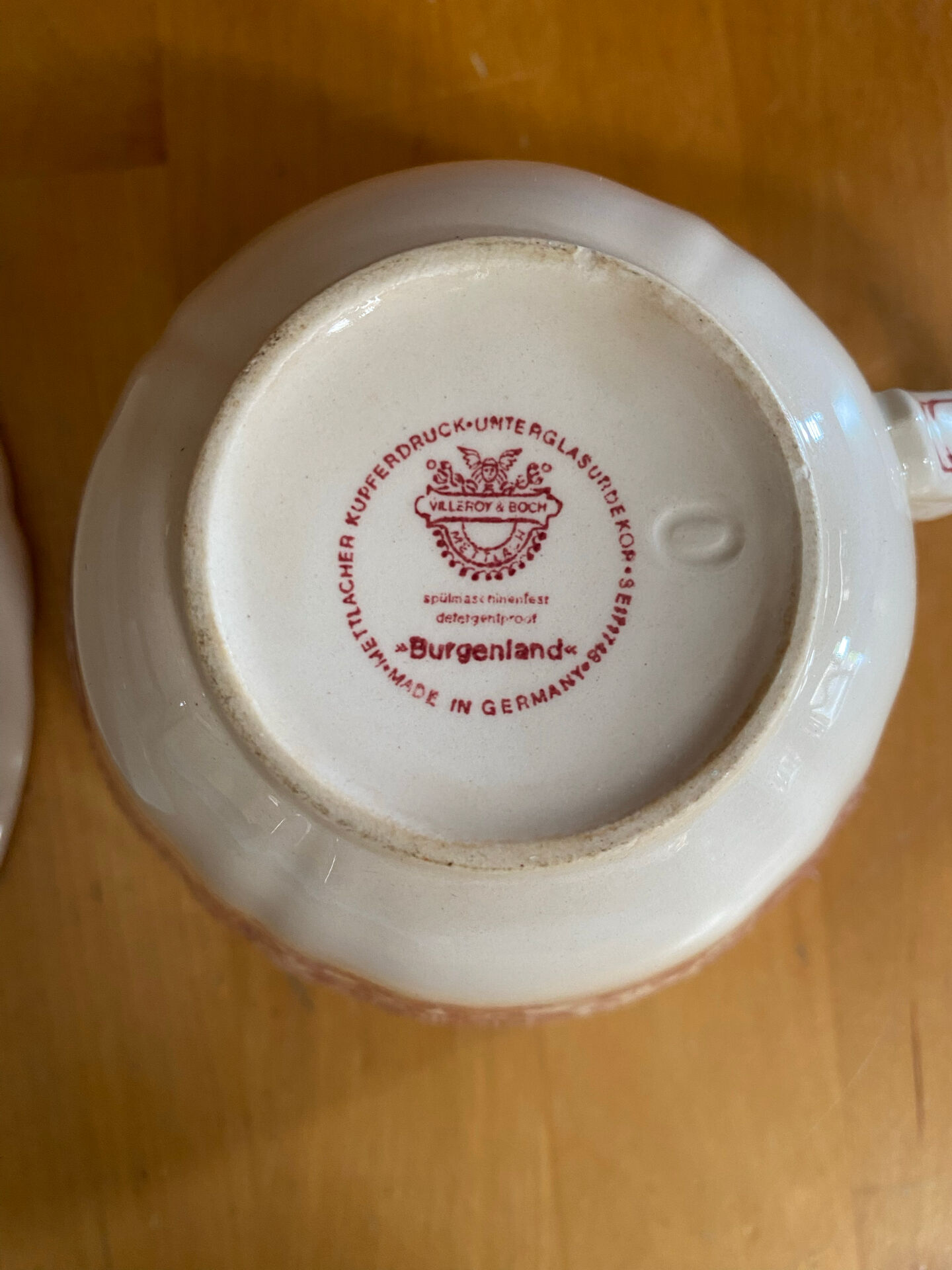 Cup + saucer antique villeroy & boch burgenland model ceramic
