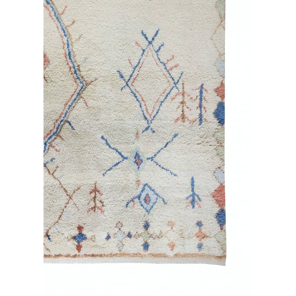 Moroccan Azilal Style Tulu Rug, 100% Soft, Cozy Wool, HandKnotted Beni Ourain Design Carpet