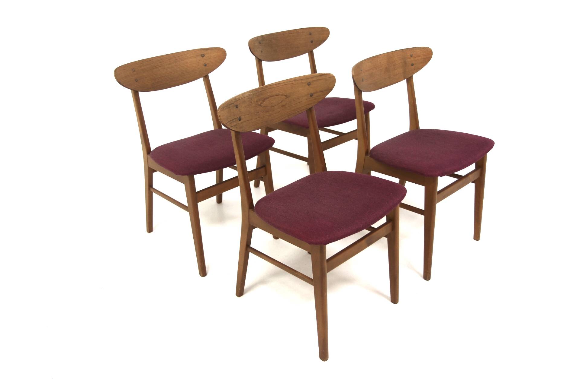 Set of 4 Farstrup "Monaco" teak and beech chairs, Denmark, 1960s