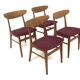 Set of 4 Farstrup "Monaco" teak and beech chairs, Denmark, 1960s