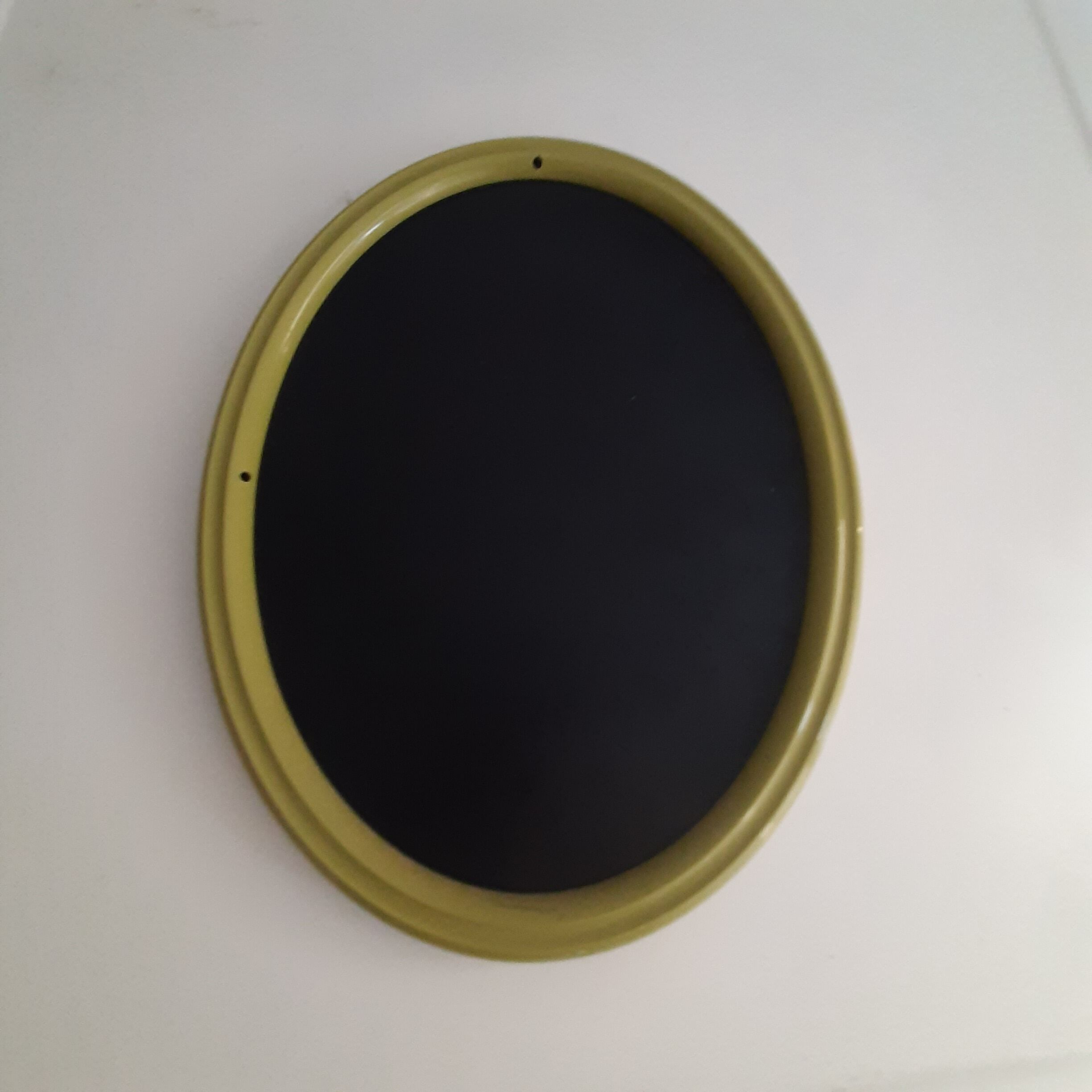 Vintage anise green oval mirror