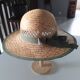 Women's straw hat Chic dress style. Hand-braided natural straw.
