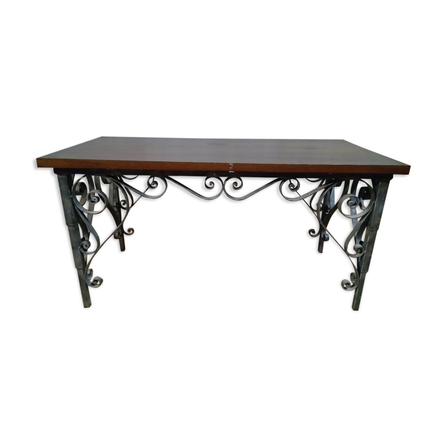 Wrought Iron Coffee Table And Wood Selency