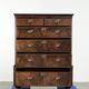 Large antique English oak double chest of drawers from the 18th century