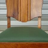 Art Deco period solid walnut chairs, set of 6