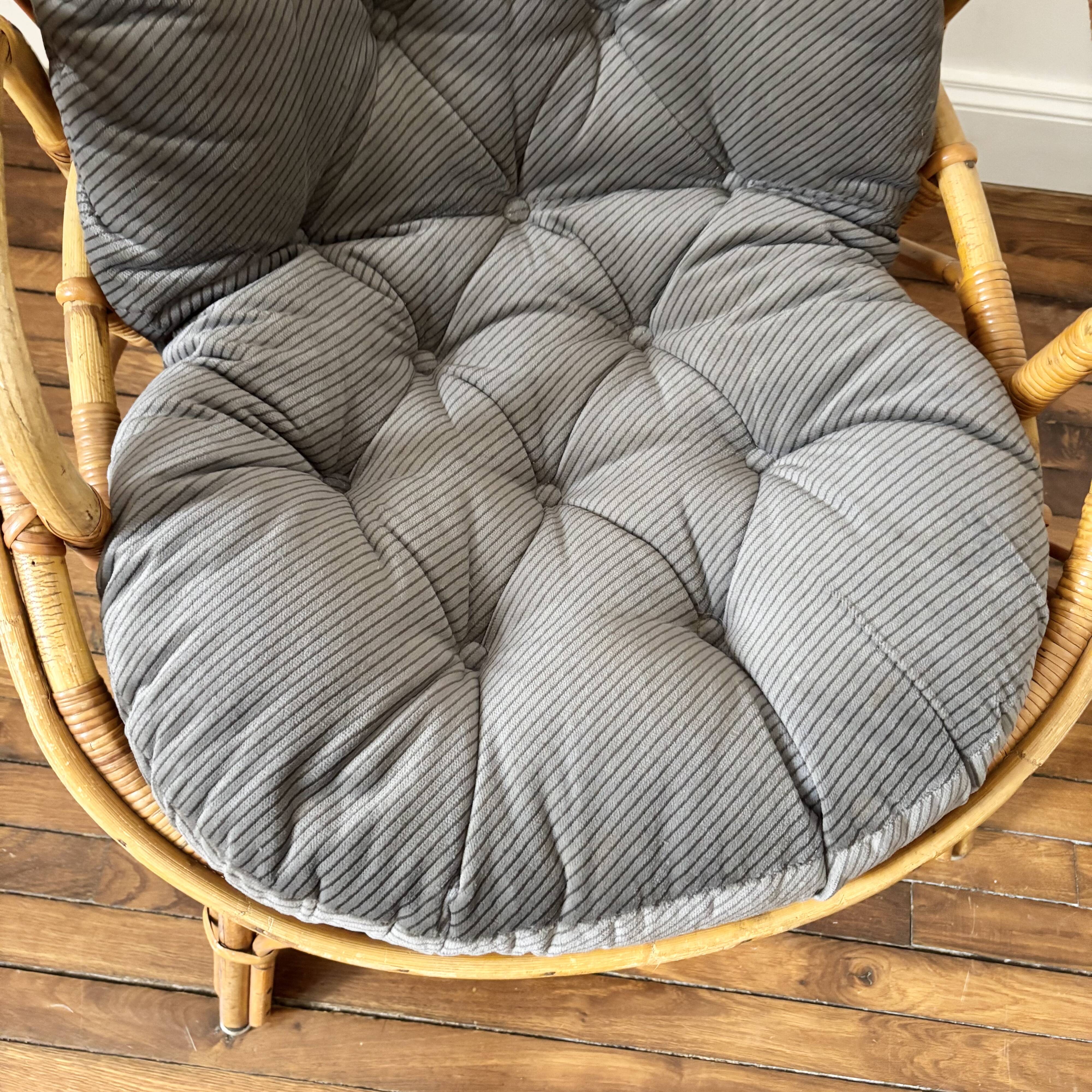 fauteuil en rotin vintage
