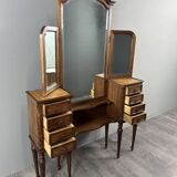 Coiffeuse avec miroir triptyque de style Louis XVI, XXe siècle
