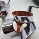Massive Belgique three-armed waterfall pendant lamp in chrome and orange lacquer