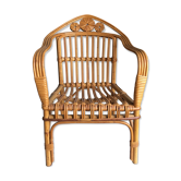 Ancien fauteuil en rotin d'enfant