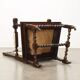 Antique Neo-Renaissance armchair in oak and fabric, 19th-20th century.