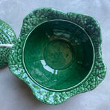 Souptureen and dish in cabbage slip