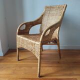 Fauteuil vintage en rotin de Maria Vinka pour Ikéa