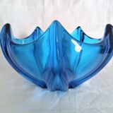 Art Deco vase in electric blue crystal