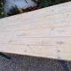 Antique kitchen table,19th c. French, pine, scrub top,blue painted legs