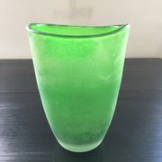 Green glass paste vase