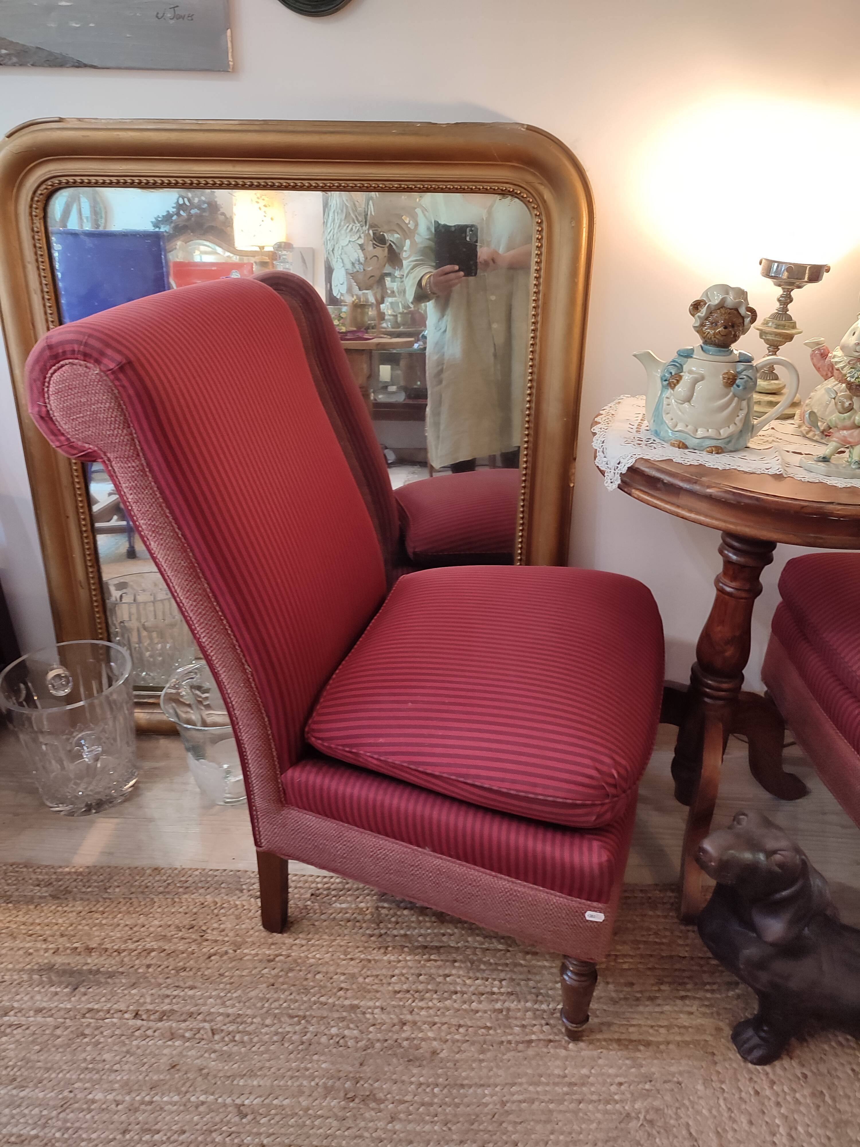 Pair of classic low chairs without arms